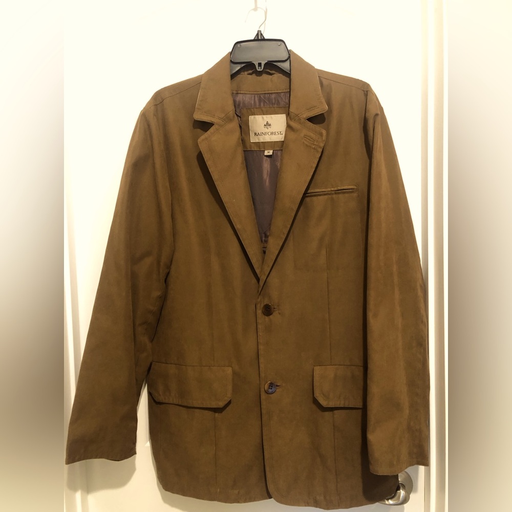 RAINFOREST Mens M Utility Travel Jacket Brown Entrada Microfiber Blazer